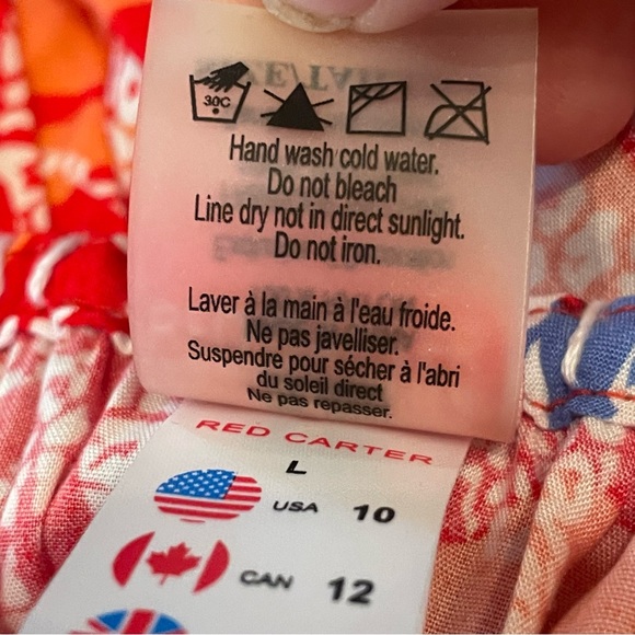 Red Carter Red Floral Tiered Halter Top Maxi Cover-Up Dress Size Large - Picture 11 of 15